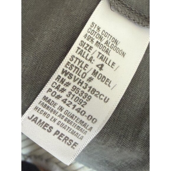 James Perse Womens Gray Scoop Neck Tee Size 4 Cotton Modal Blend - Picture 5 of 6